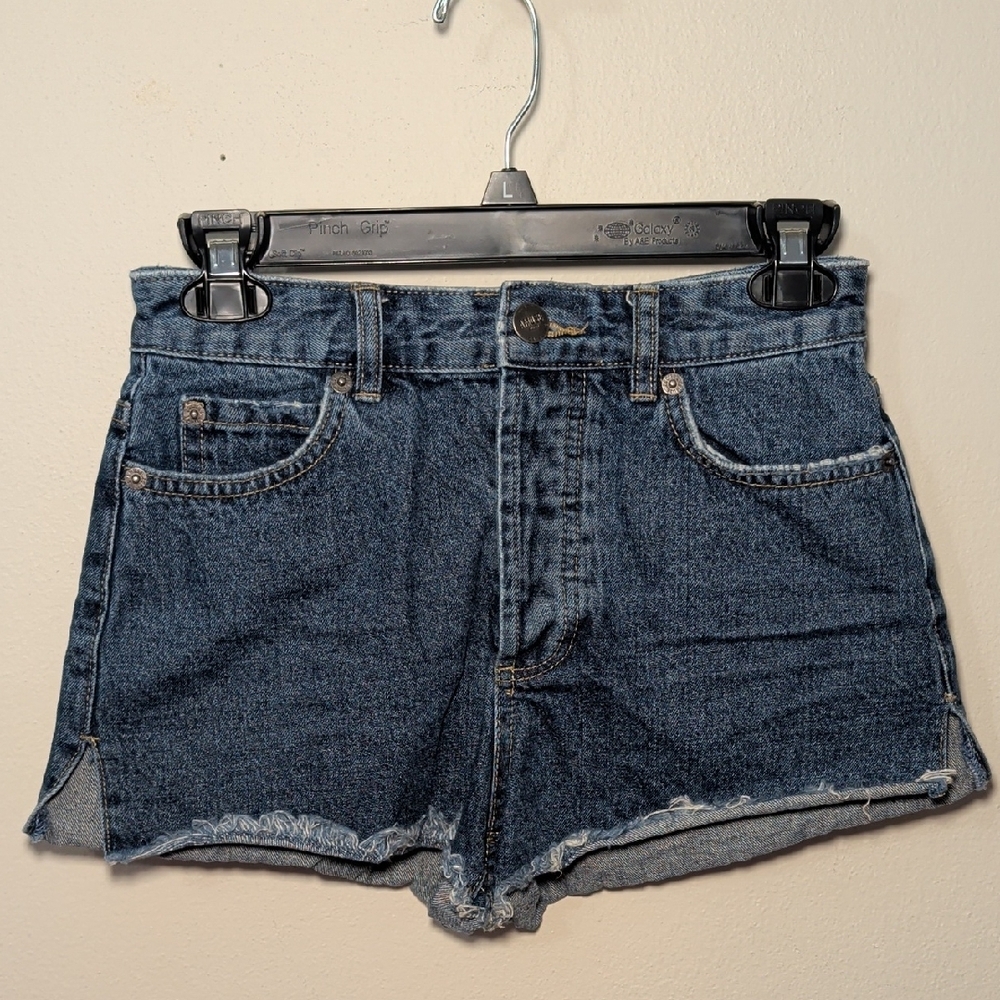 Amuse Society High Waist Denim Cutoff Shorts Button Fly Cotton Women's Size 25"
